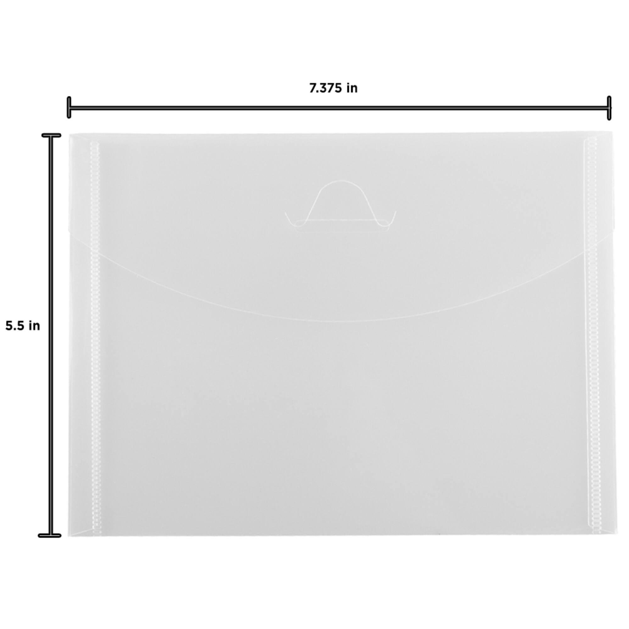 JAM Paper 5.5" x 7.375" Clear Plastic Tuck Flap Closure Envelopes, 12ct.